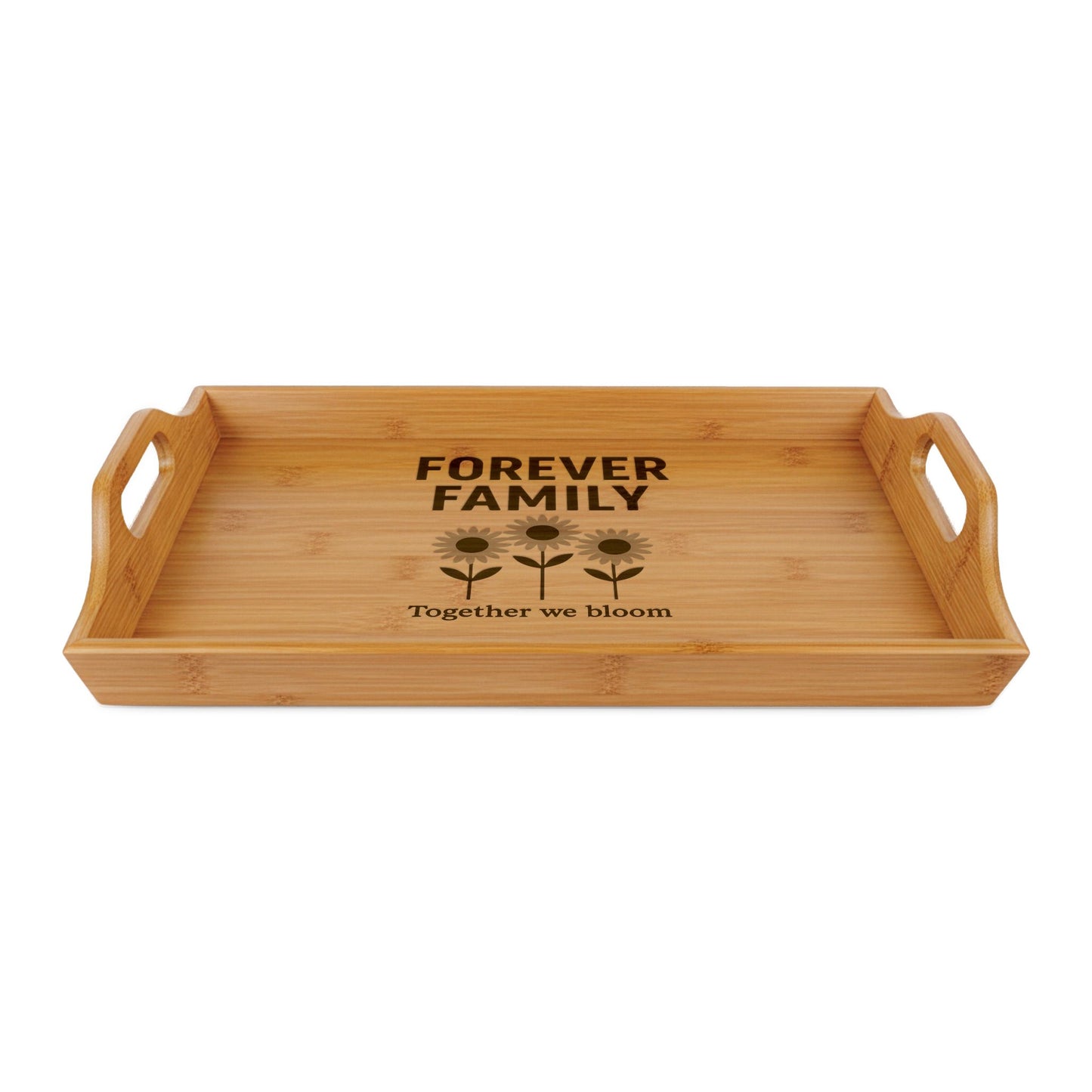 Personalized Bamboo Serving Tray - Forever Family Engraved
