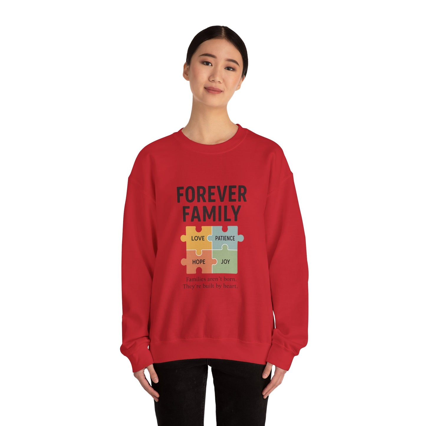 Family Love Crewneck Sweatshirt | Forever Family Puzzle Design