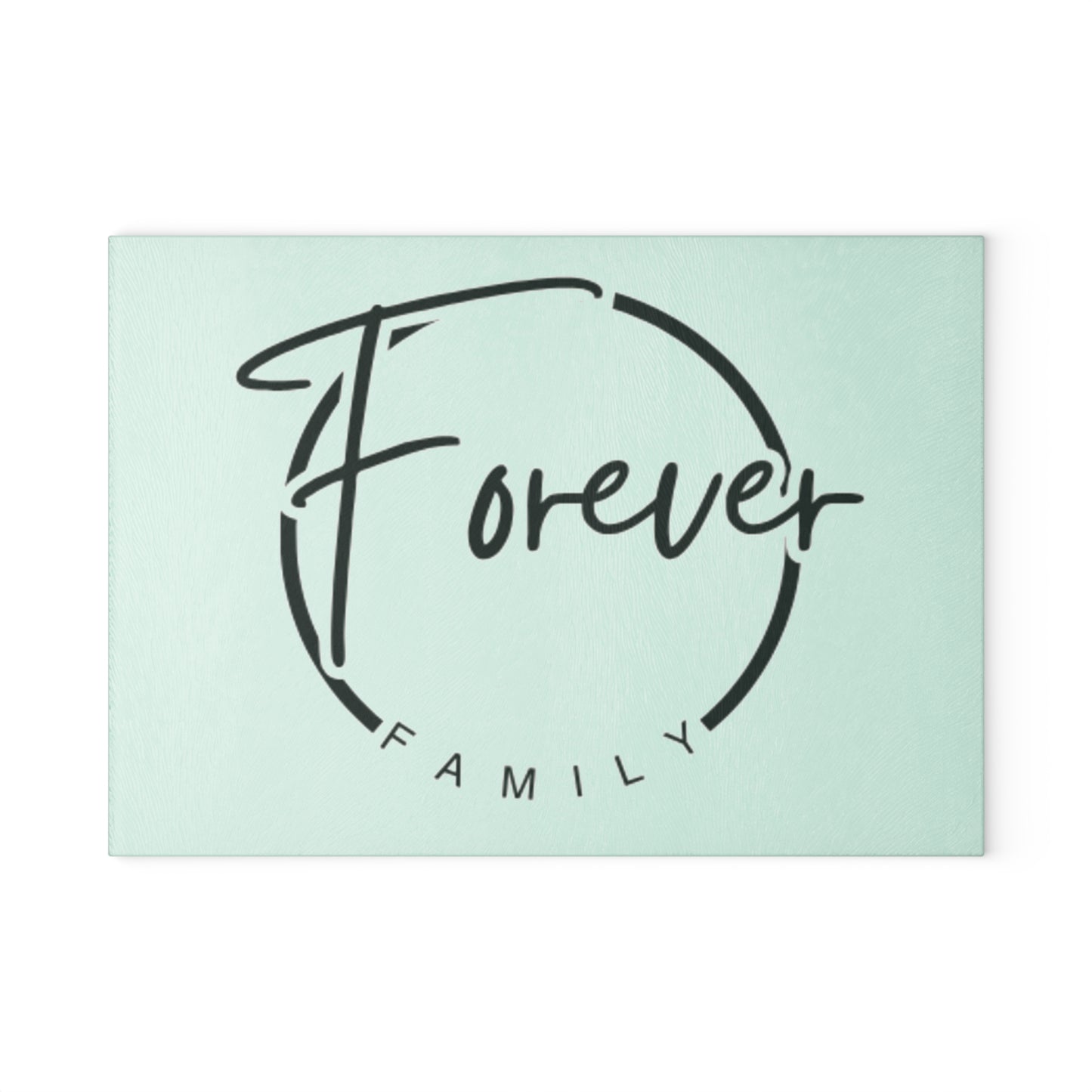 Glass Cutting Board – "Forever Family" Etched Glass Cutting Board, Pastel Kitchen Decor Gift