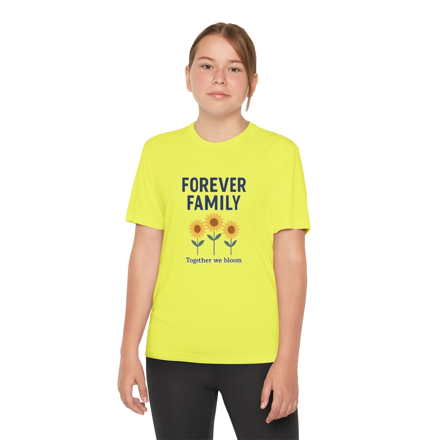 Forever Family Youth Tee — “Together We Bloom” Sunflower Kids T‑Shirt