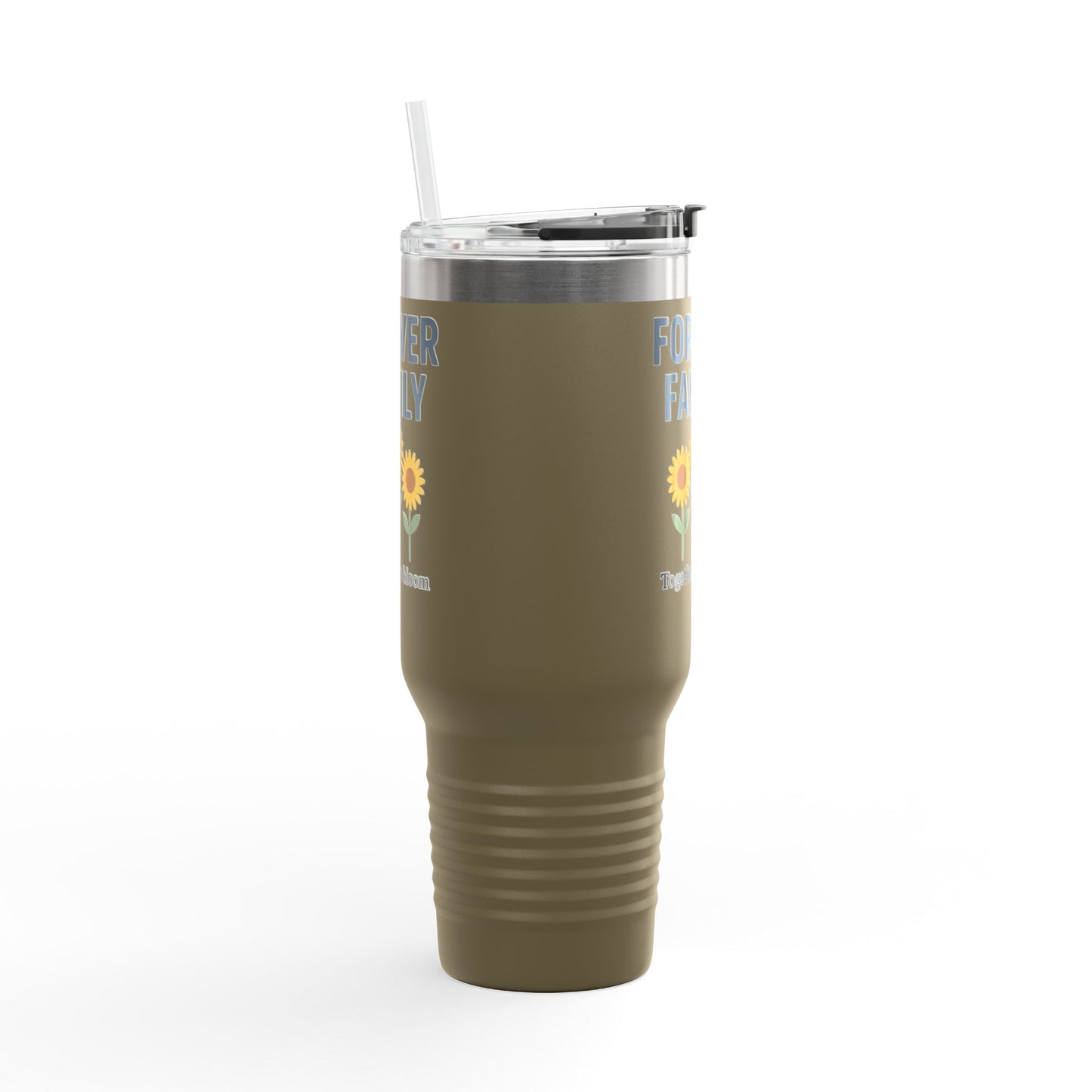 Forever Family 40oz Insulated Travel Mug — 'Together We Bloom' Sunflower Tumbler