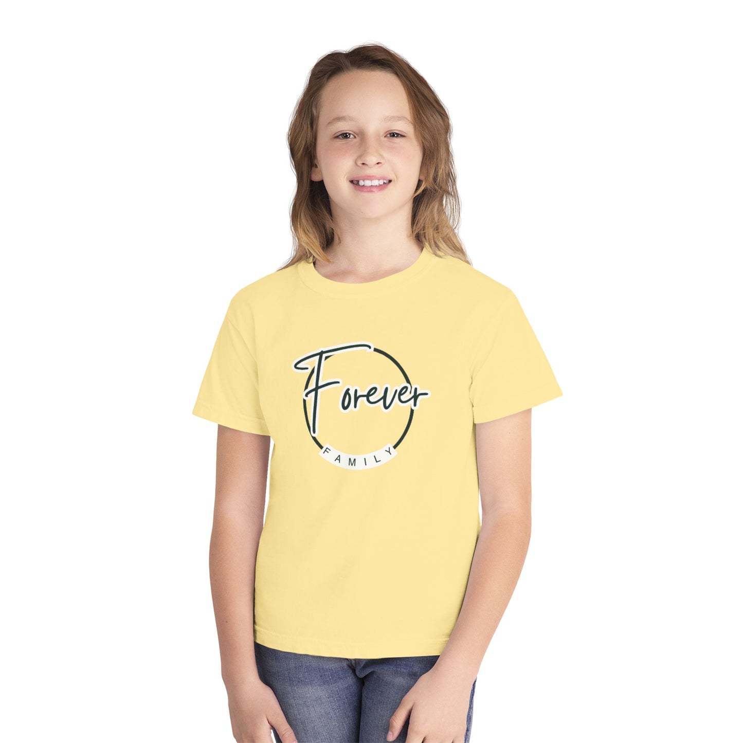 Forever Family Youth Tee — "Forever" Circle Graphic Kids T-Shirt