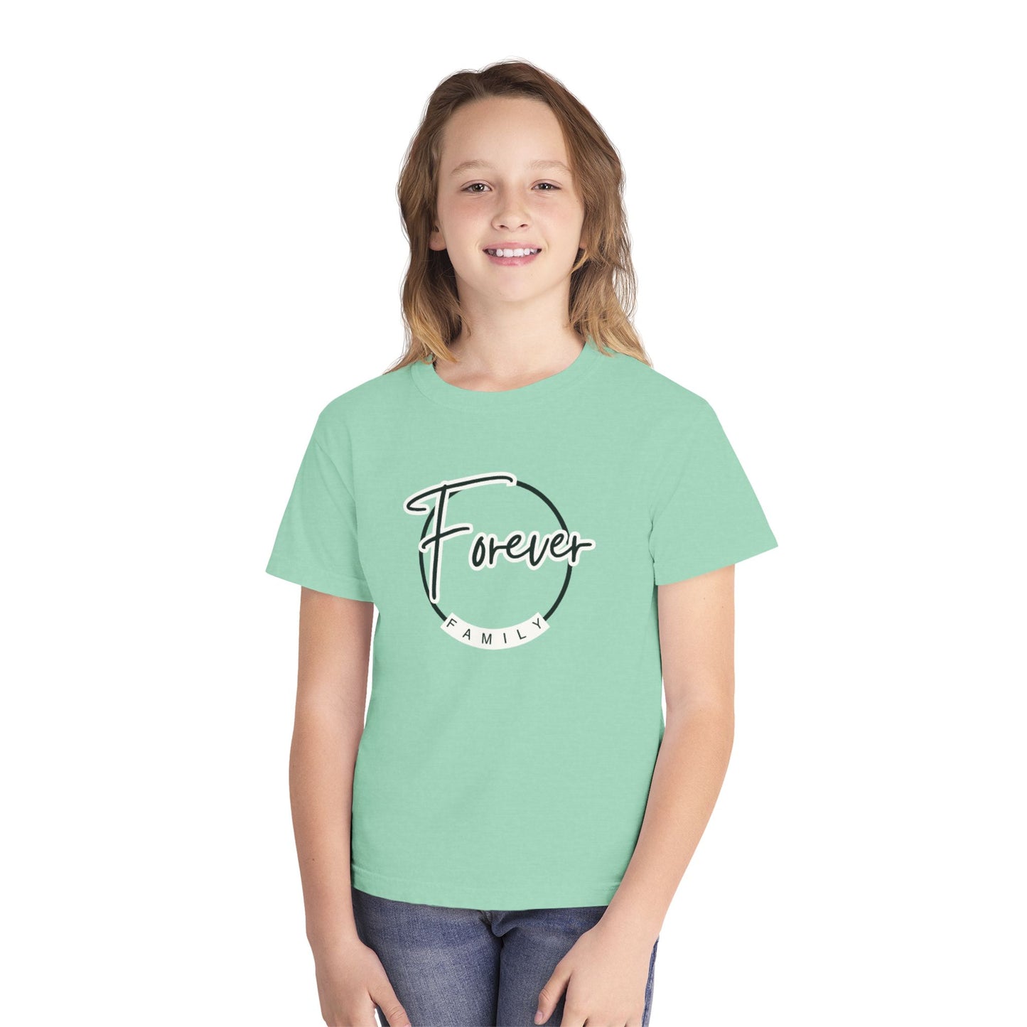 Forever Family Youth Tee — "Forever" Circle Graphic Kids T-Shirt