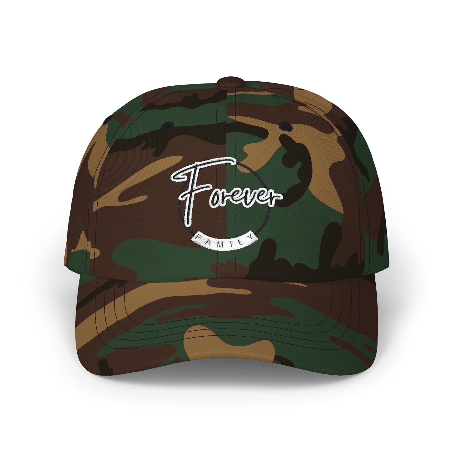 Embordered Cap - "Forever Family" Minimal Script Baseball Hat