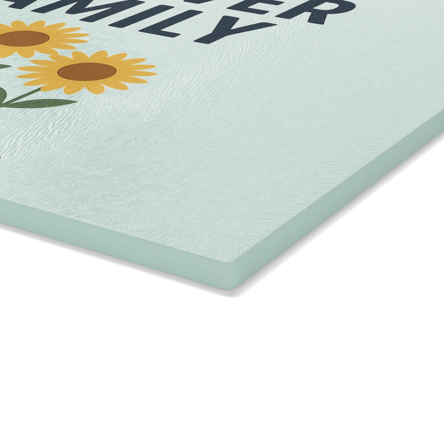Personalized Forever Family Glass Cutting Board with Floral Design