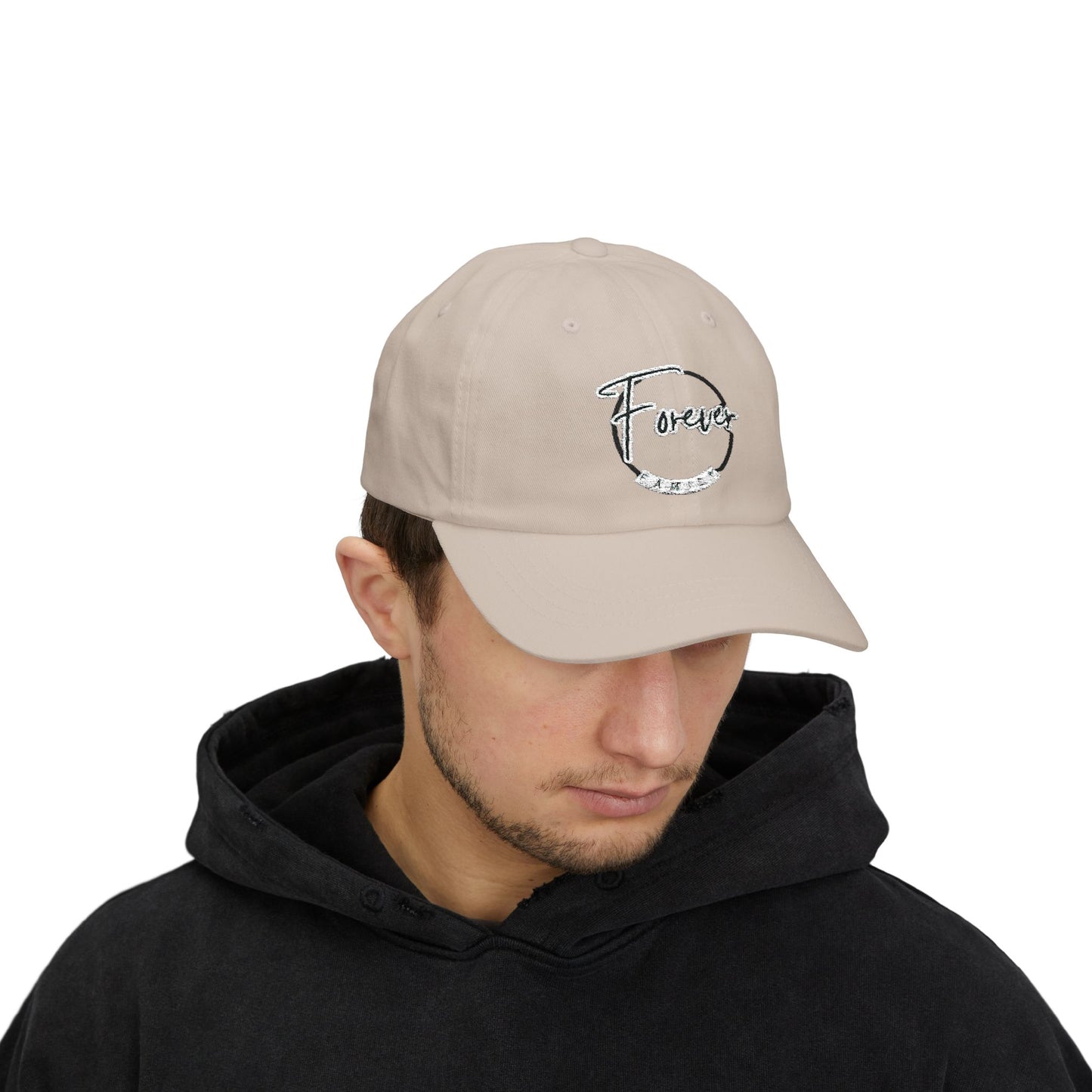 Embordered Cap - "Forever Family" Minimal Script Baseball Hat