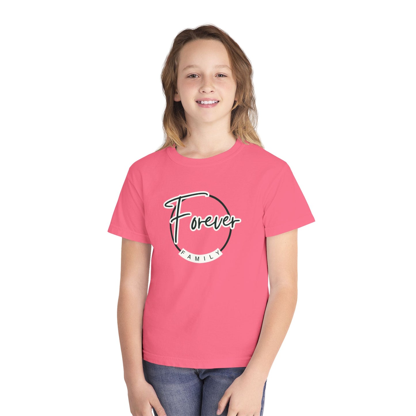 Forever Family Youth Tee — "Forever" Circle Graphic Kids T-Shirt