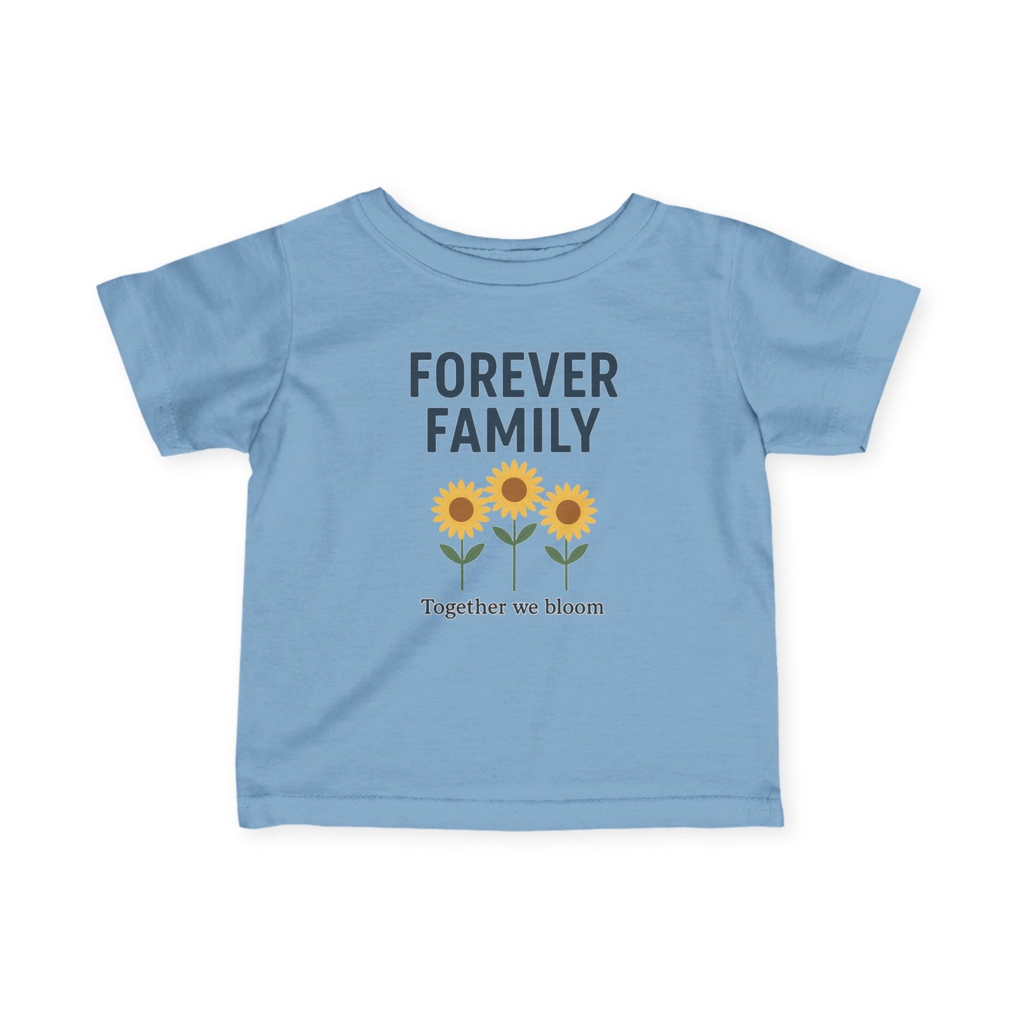 Infant Tee — "Forever Family" Sunflower Baby Shirt