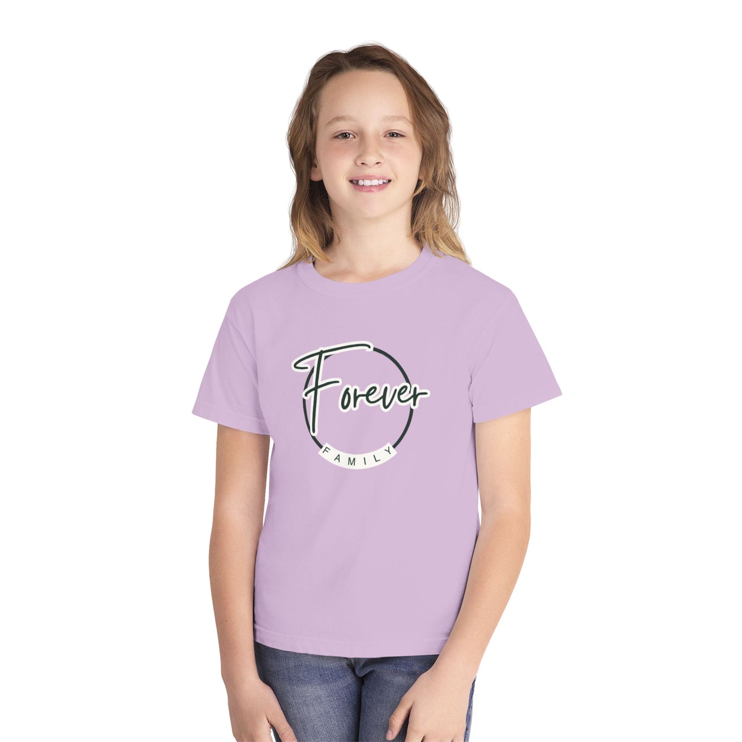 Forever Family Youth Tee — "Forever" Circle Graphic Kids T-Shirt