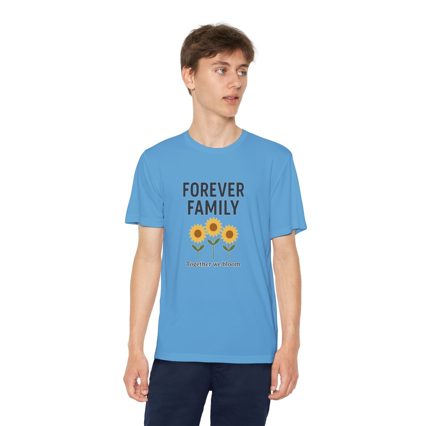 Forever Family Youth Tee — “Together We Bloom” Sunflower Kids T‑Shirt