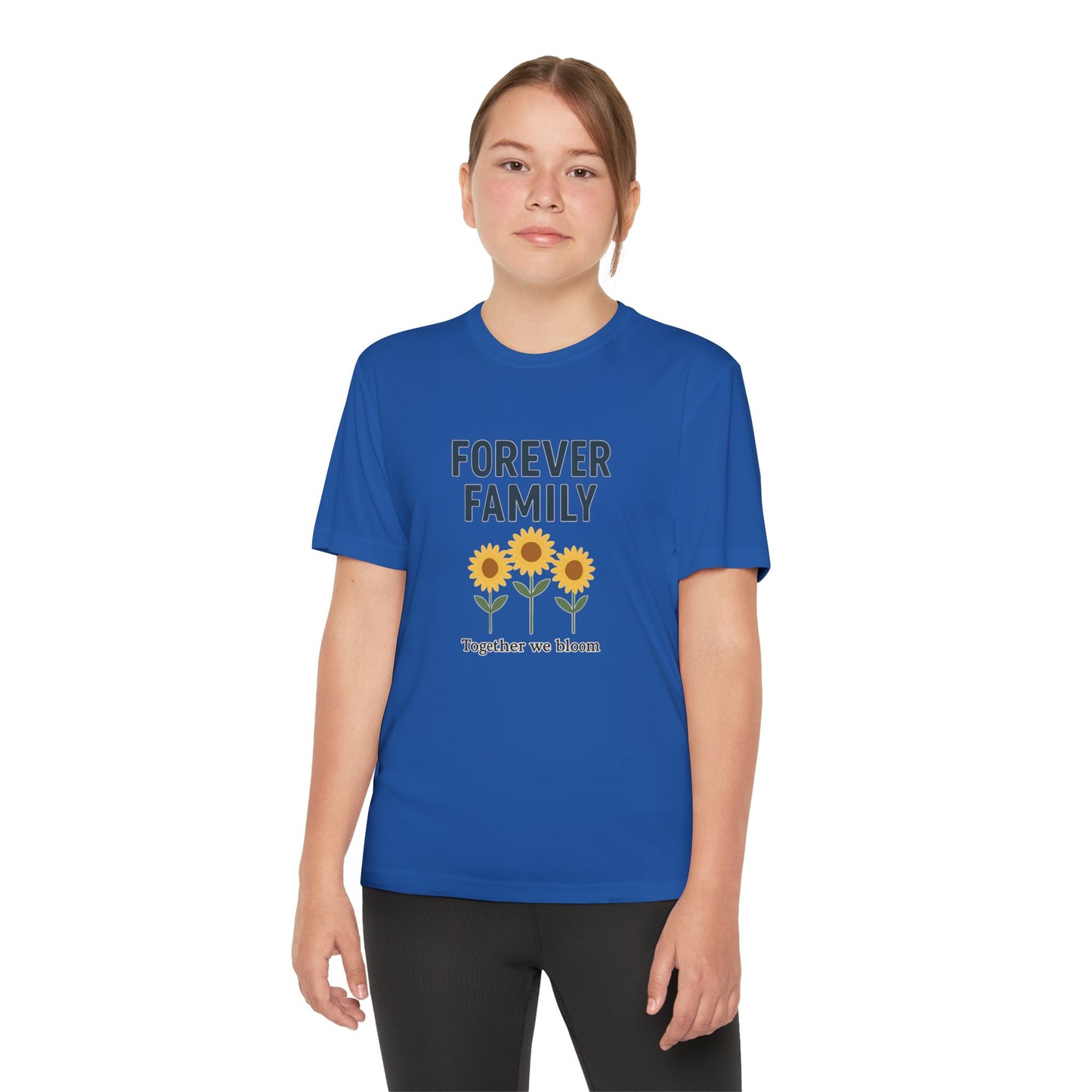 Forever Family Youth Tee — “Together We Bloom” Sunflower Kids T‑Shirt