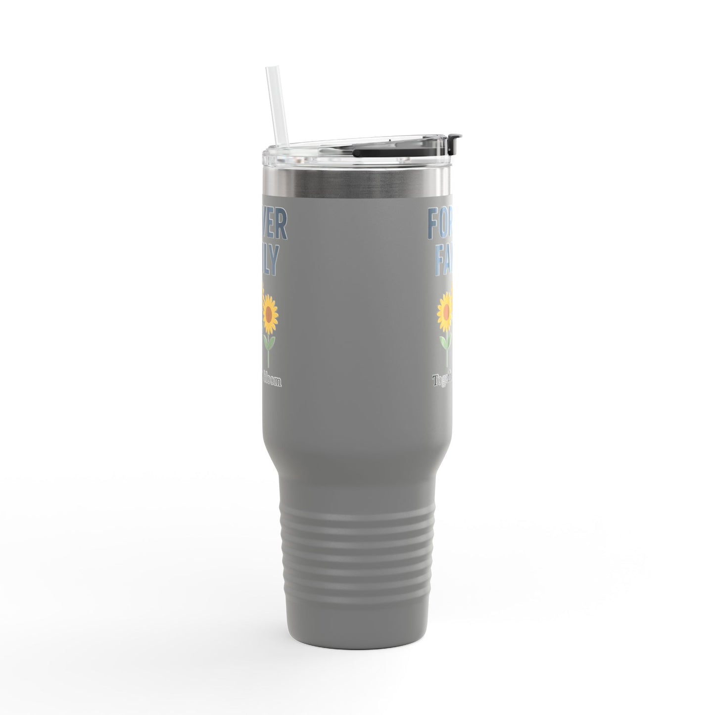 Forever Family 40oz Insulated Travel Mug — 'Together We Bloom' Sunflower Tumbler