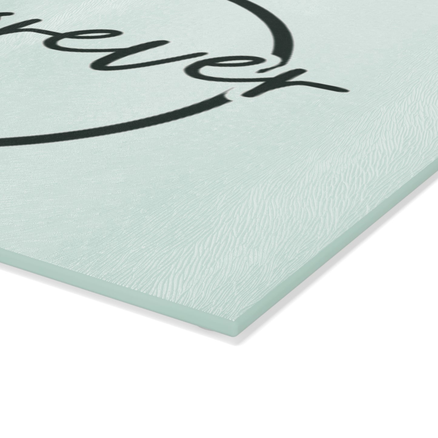 Glass Cutting Board – "Forever Family" Etched Glass Cutting Board, Pastel Kitchen Decor Gift