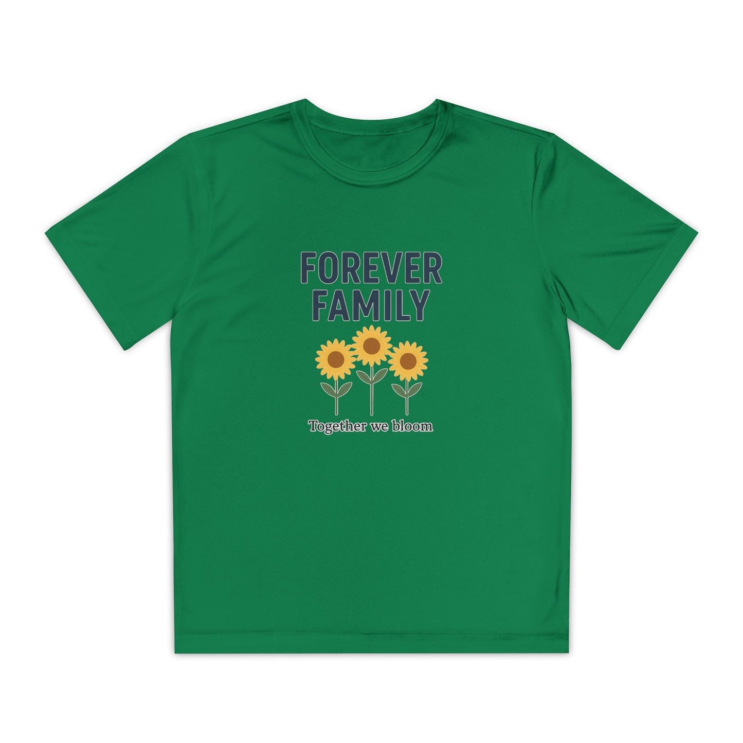 Forever Family Youth Tee — “Together We Bloom” Sunflower Kids T‑Shirt