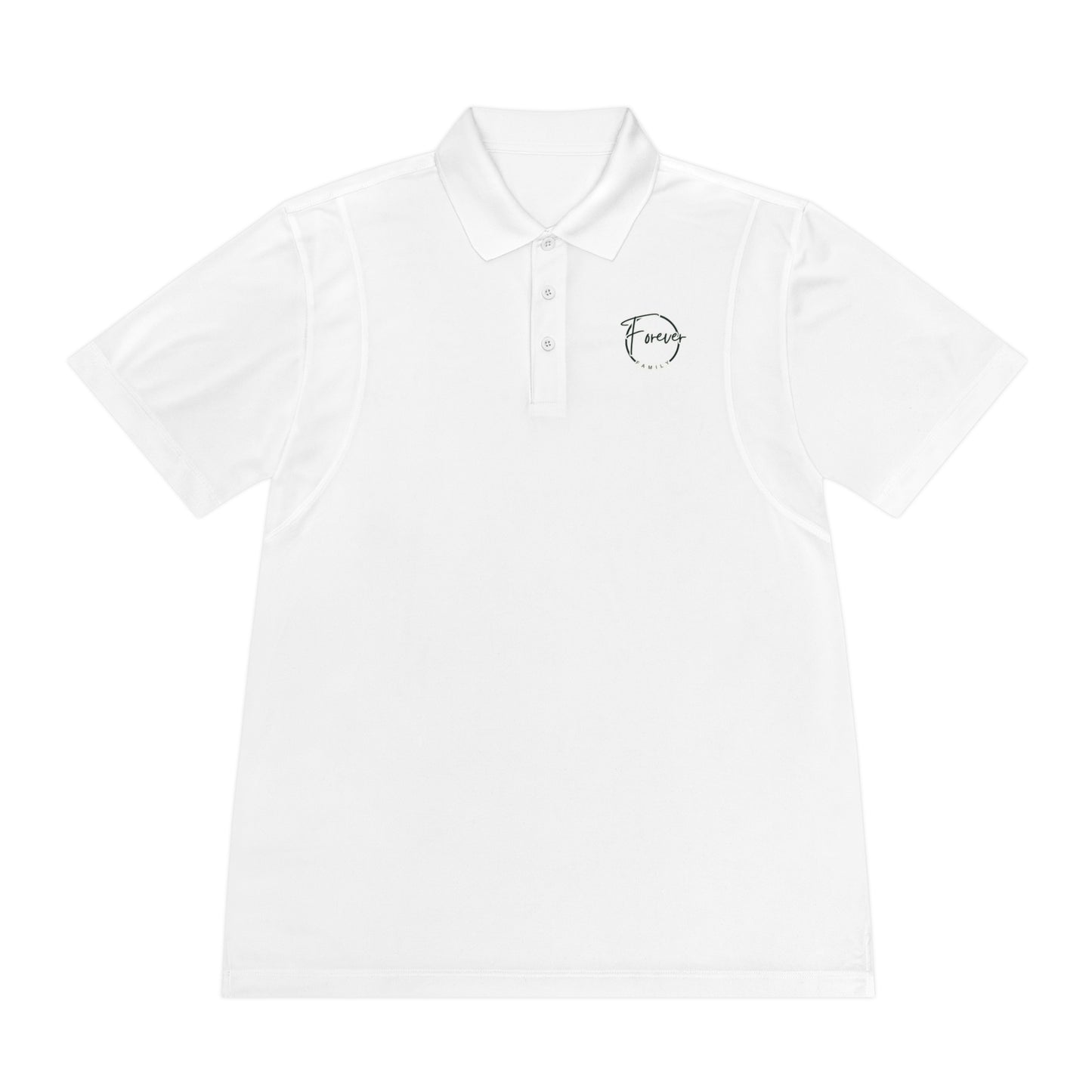 Men's White Sport Polo Shirt — Minimal 'Force' Logo Athletic Golf Polo
