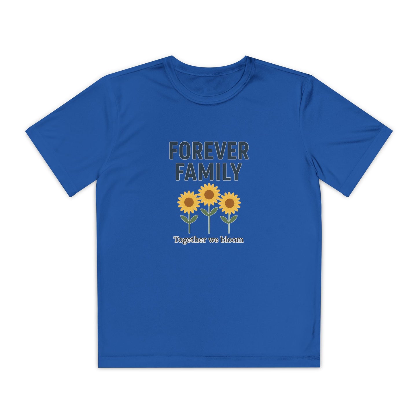 Forever Family Youth Tee — “Together We Bloom” Sunflower Kids T‑Shirt