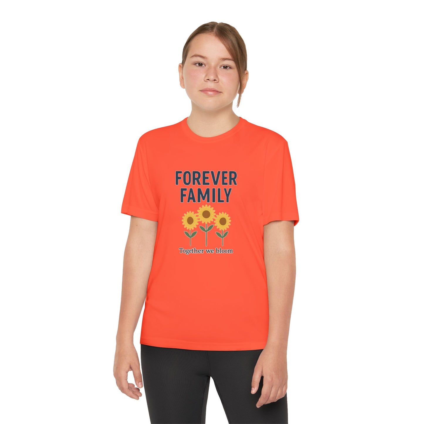 Forever Family Youth Tee — “Together We Bloom” Sunflower Kids T‑Shirt