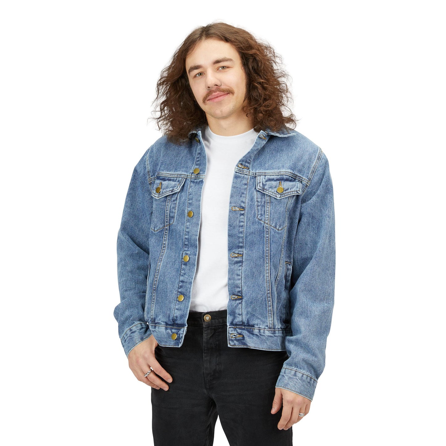 Denim Jacket - 'Forever Family' Back Graphic Men's Jean Jacket