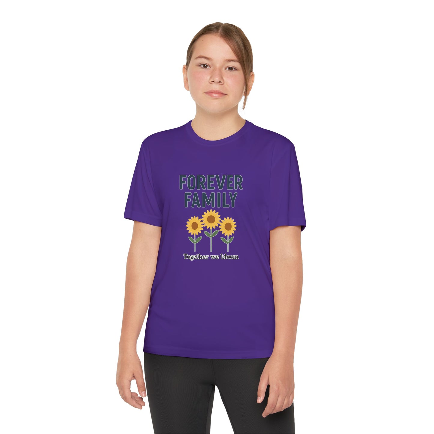 Forever Family Youth Tee — “Together We Bloom” Sunflower Kids T‑Shirt