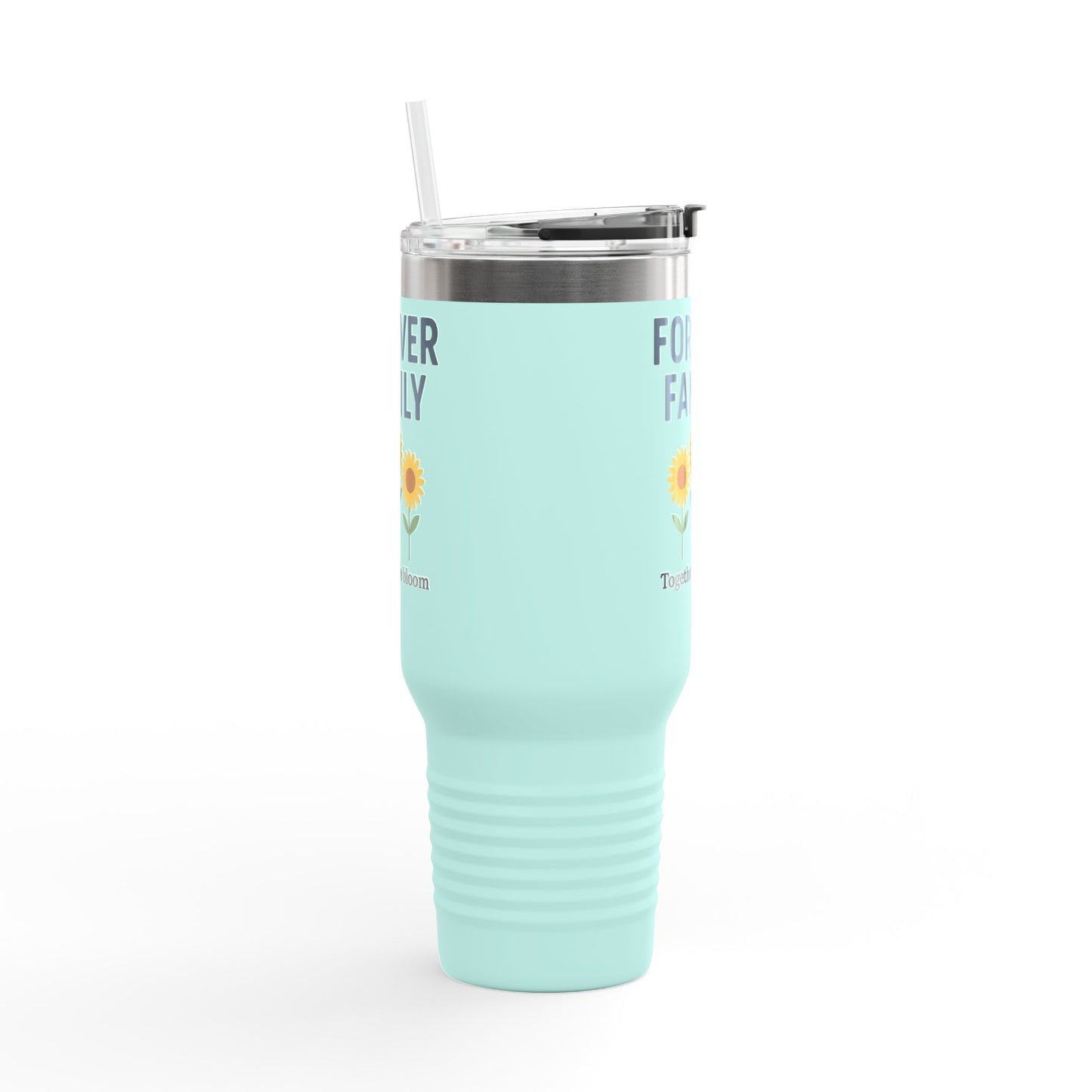 Forever Family 40oz Insulated Travel Mug — 'Together We Bloom' Sunflower Tumbler