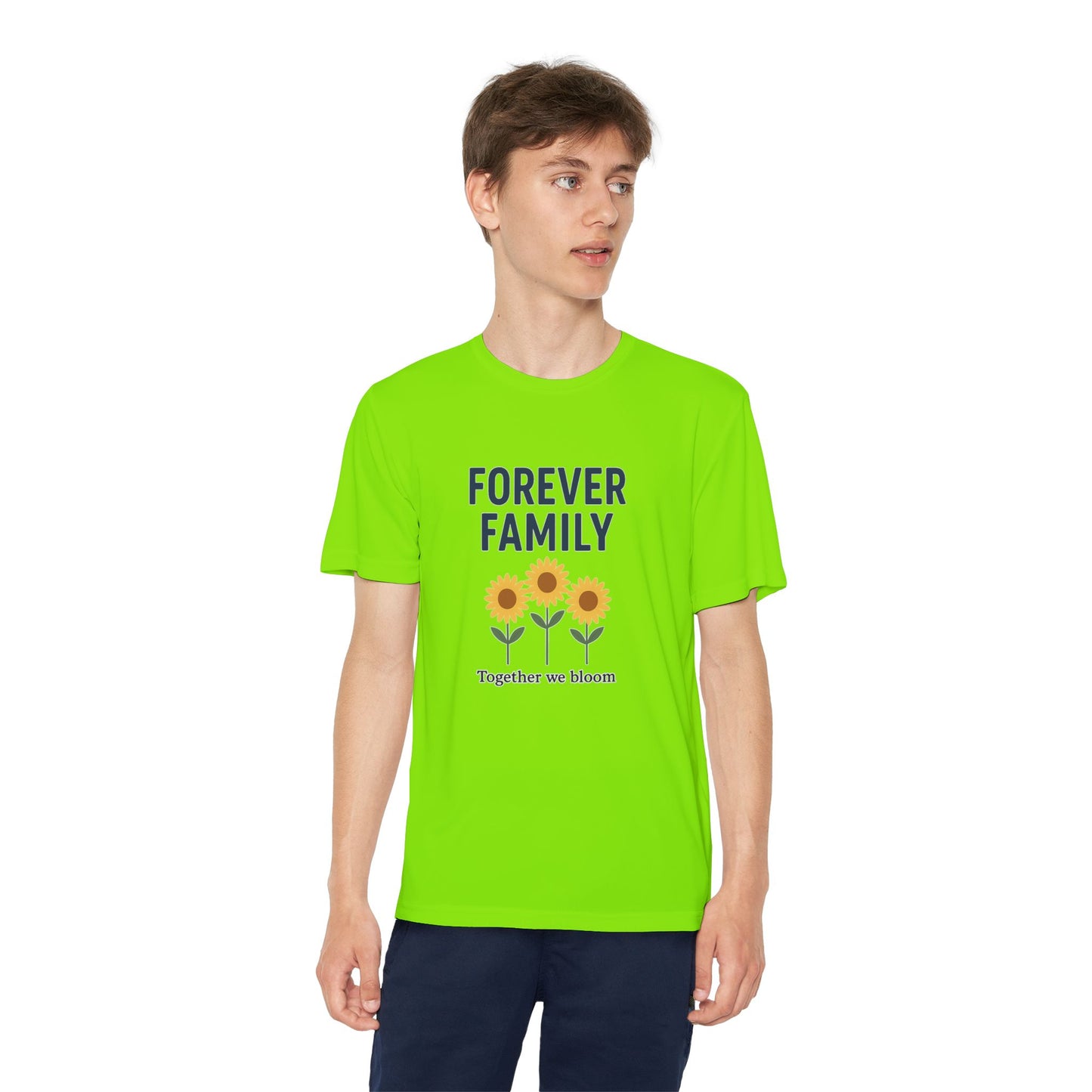 Forever Family Youth Tee — “Together We Bloom” Sunflower Kids T‑Shirt