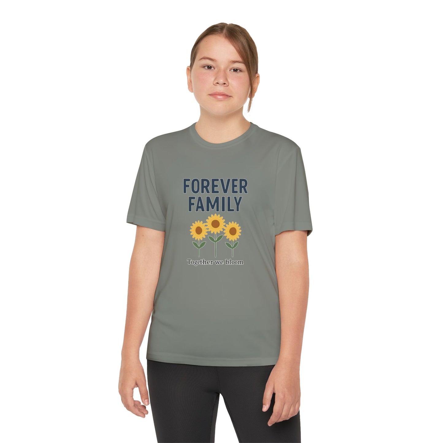Forever Family Youth Tee — “Together We Bloom” Sunflower Kids T‑Shirt