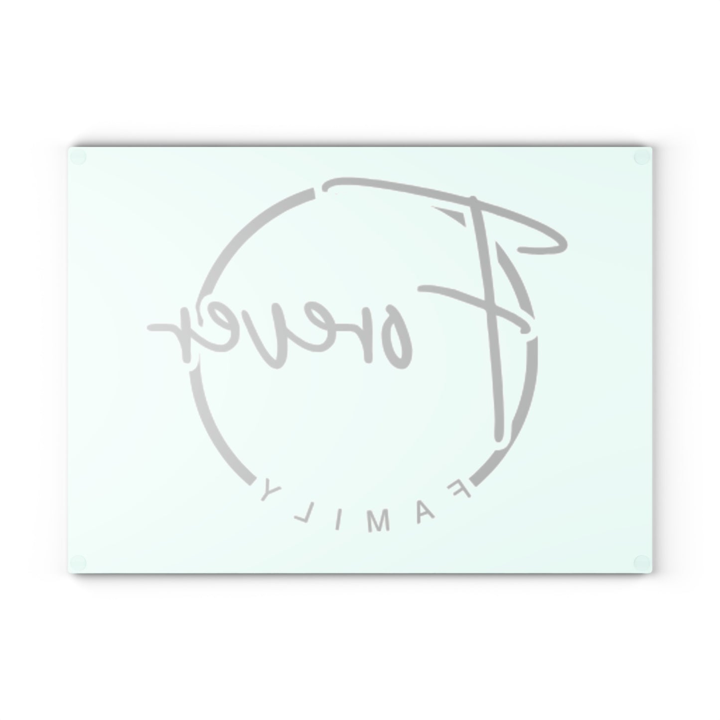 Glass Cutting Board – "Forever Family" Etched Glass Cutting Board, Pastel Kitchen Decor Gift