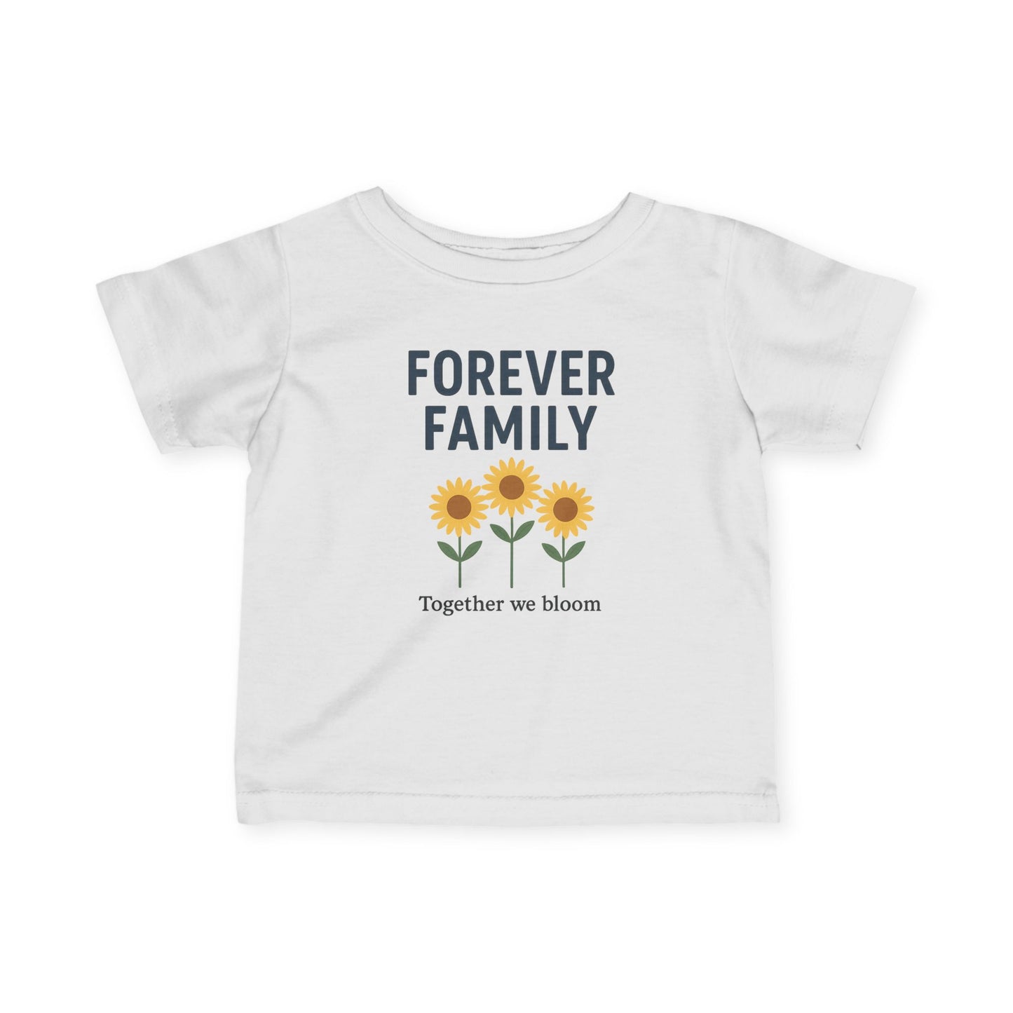 Infant Tee — "Forever Family" Sunflower Baby Shirt