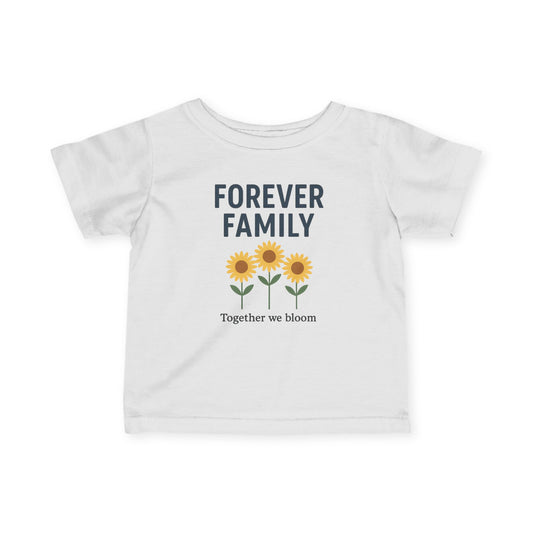 Infant Tee — "Forever Family" Sunflower Baby Shirt