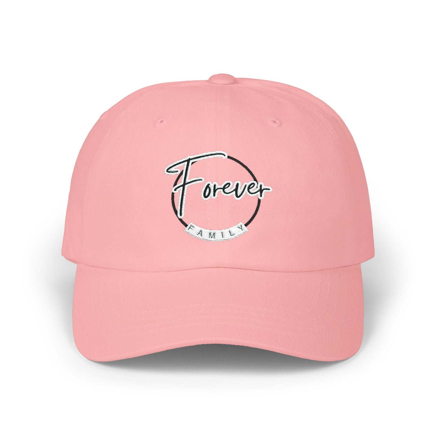 Embordered Cap - "Forever Family" Minimal Script Baseball Hat