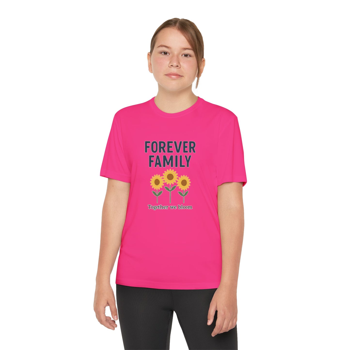 Forever Family Youth Tee — “Together We Bloom” Sunflower Kids T‑Shirt