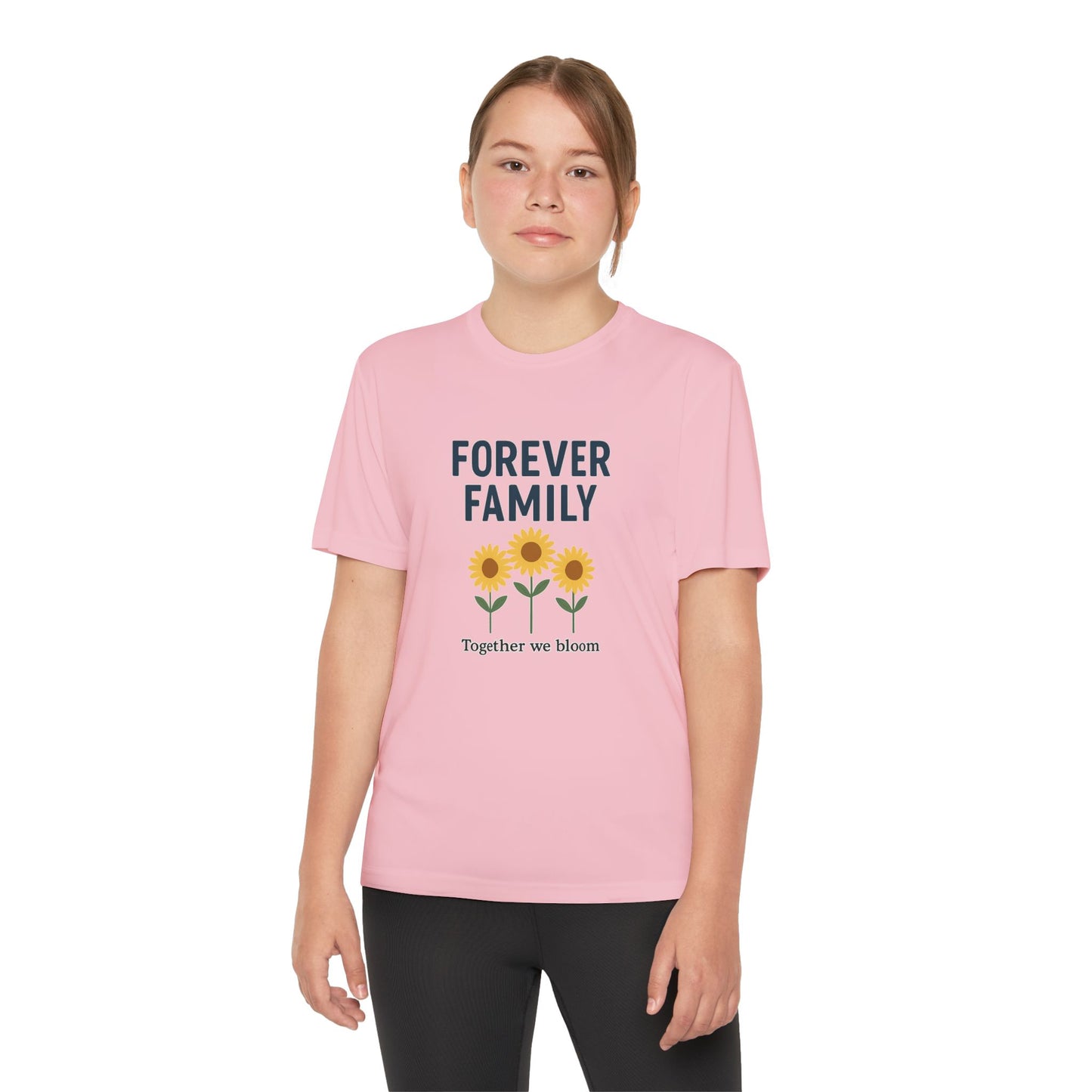 Forever Family Youth Tee — “Together We Bloom” Sunflower Kids T‑Shirt