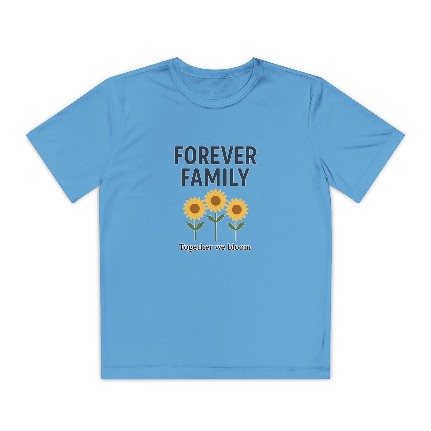 Forever Family Youth Tee — “Together We Bloom” Sunflower Kids T‑Shirt