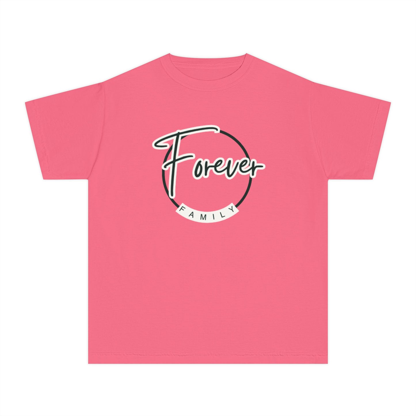 Forever Family Youth Tee — "Forever" Circle Graphic Kids T-Shirt