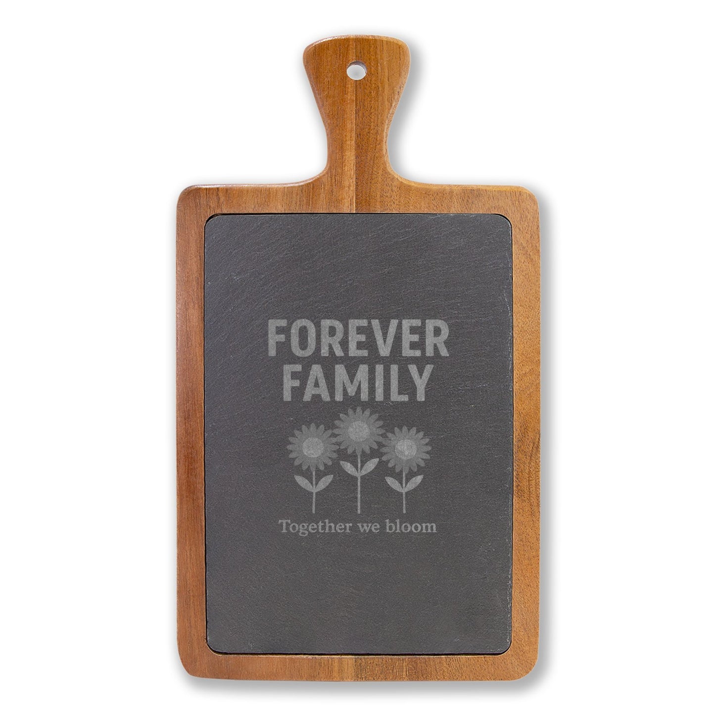 Engraved Charcuterie Board with Family Quote