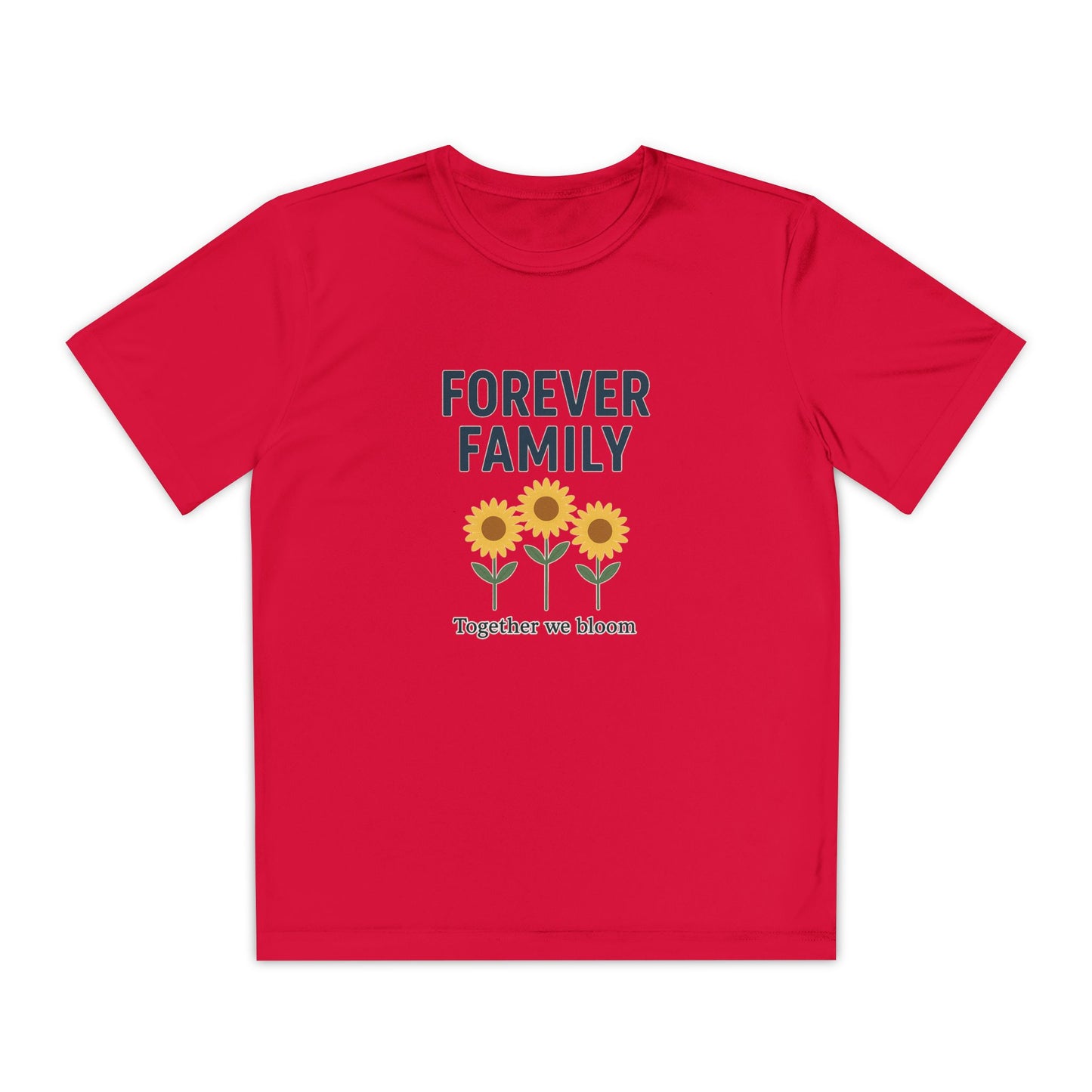 Forever Family Youth Tee — “Together We Bloom” Sunflower Kids T‑Shirt