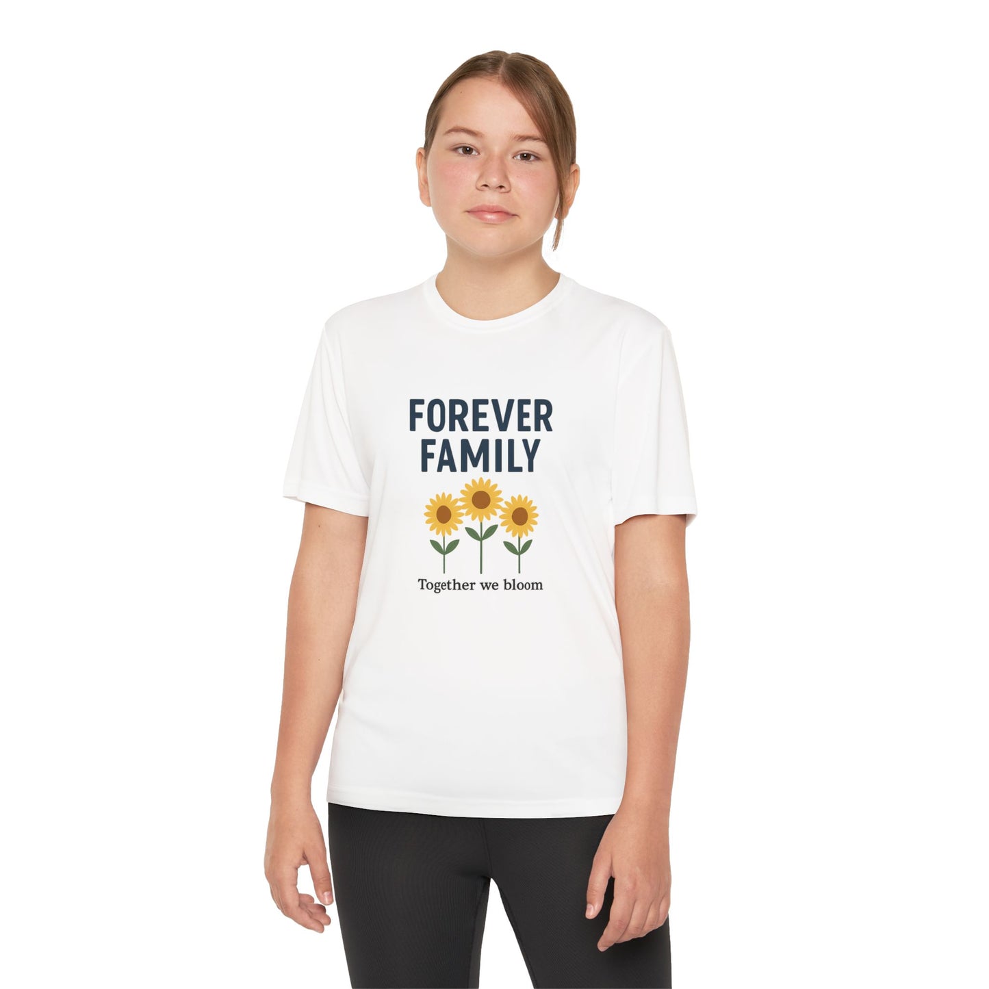 Forever Family Youth Tee — “Together We Bloom” Sunflower Kids T‑Shirt