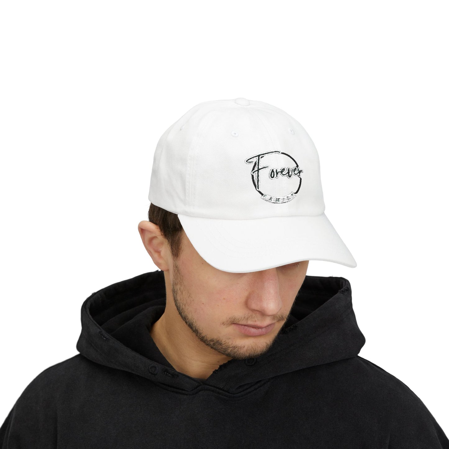 Embordered Cap - "Forever Family" Minimal Script Baseball Hat