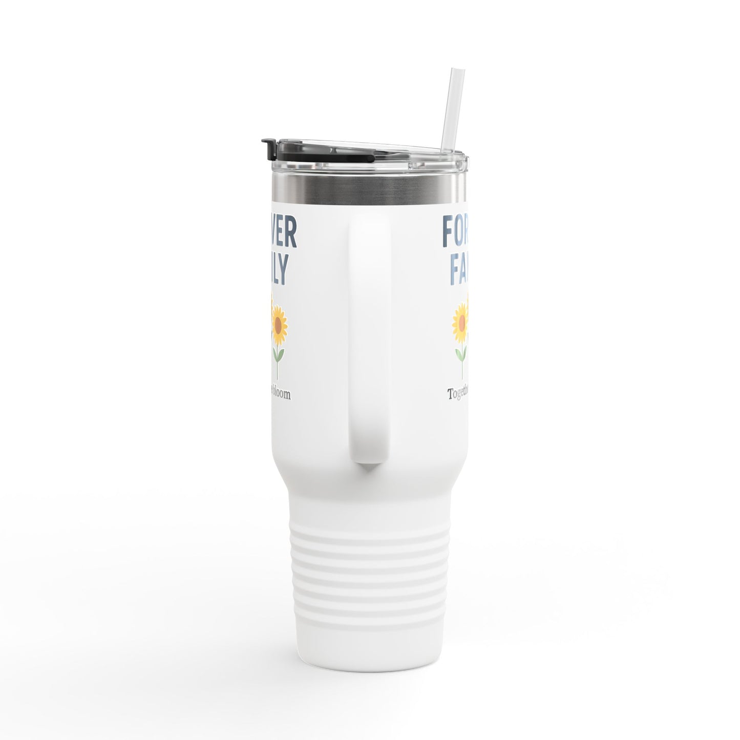 Forever Family 40oz Insulated Travel Mug — 'Together We Bloom' Sunflower Tumbler