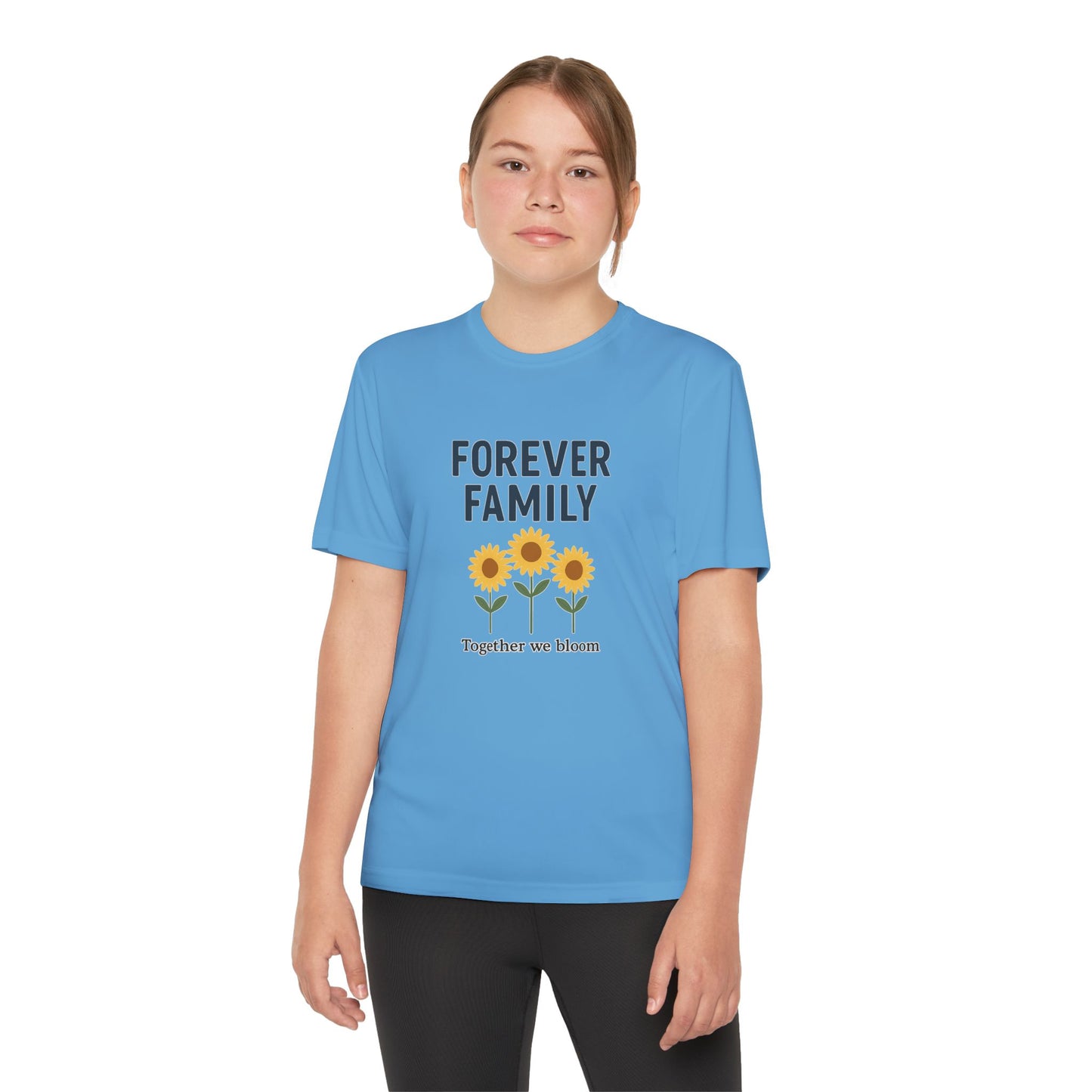 Forever Family Youth Tee — “Together We Bloom” Sunflower Kids T‑Shirt
