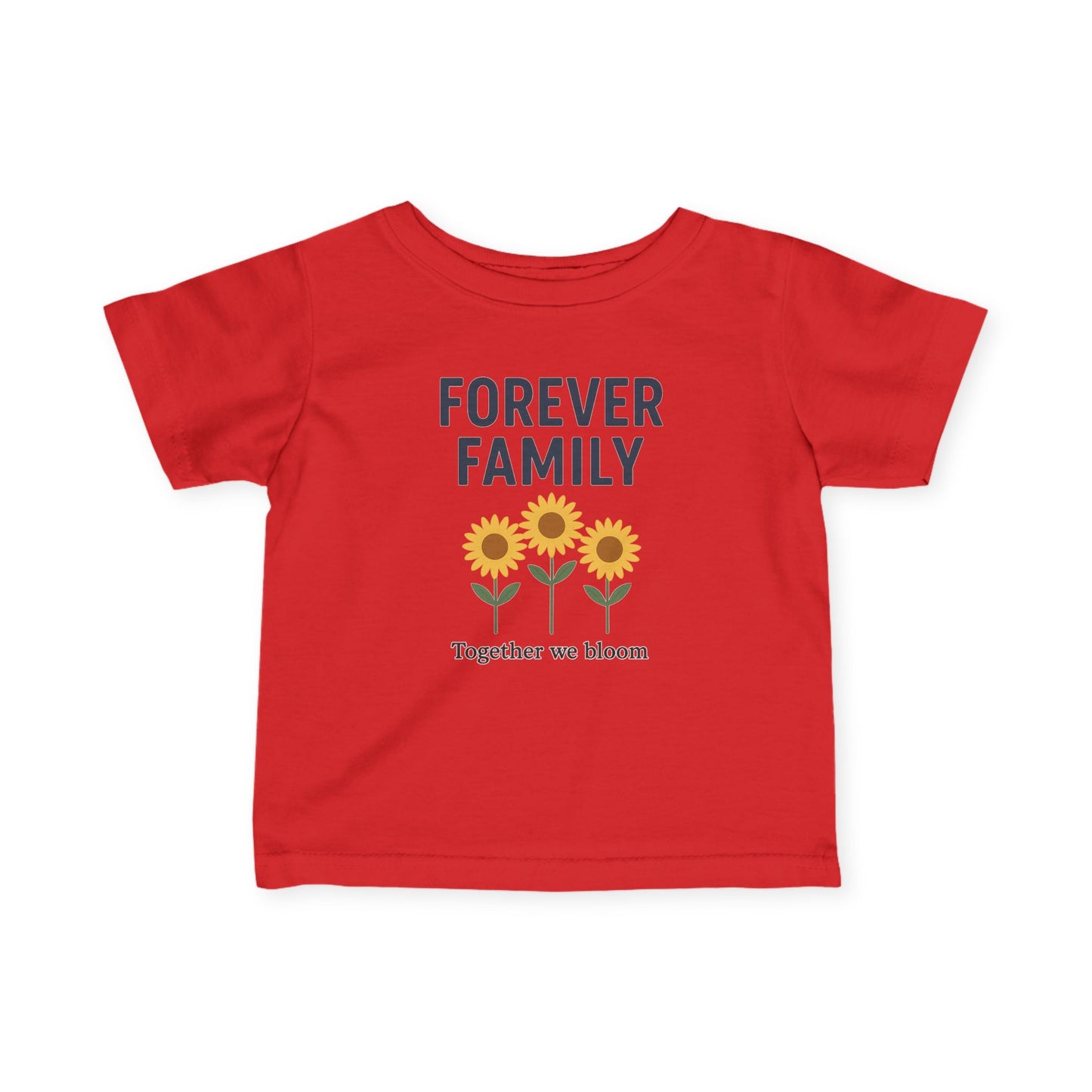Infant Tee — "Forever Family" Sunflower Baby Shirt