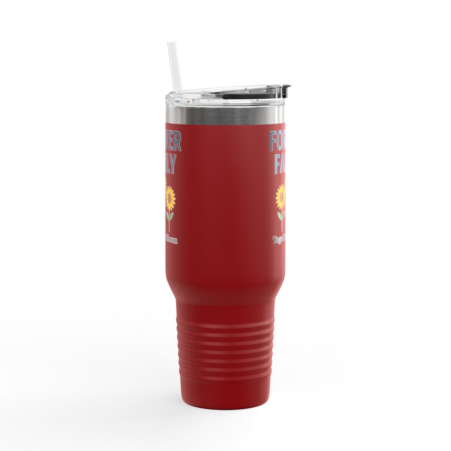 Forever Family 40oz Insulated Travel Mug — 'Together We Bloom' Sunflower Tumbler