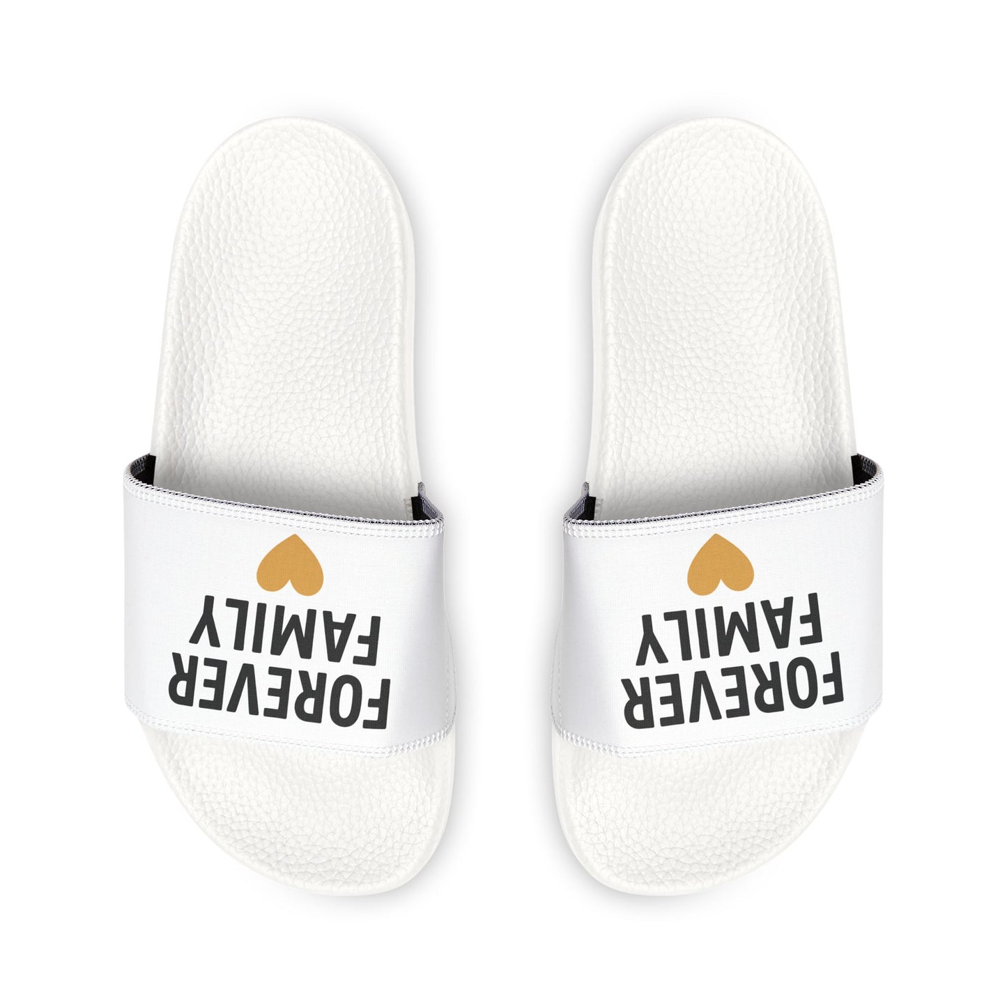 Forever Family Slide Sandals — Women’s Removable-Strap Beach Slides with Gold Heart