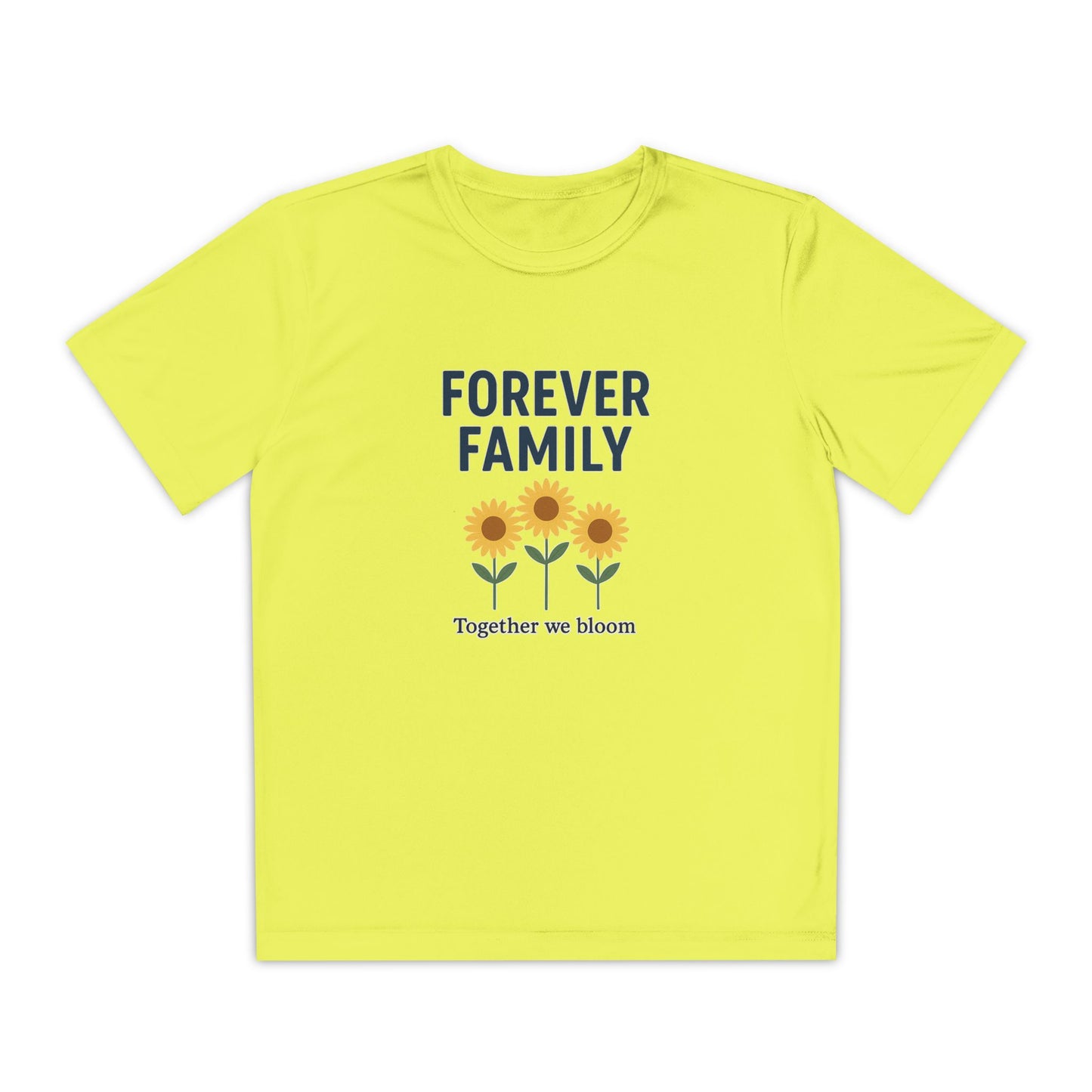 Forever Family Youth Tee — “Together We Bloom” Sunflower Kids T‑Shirt