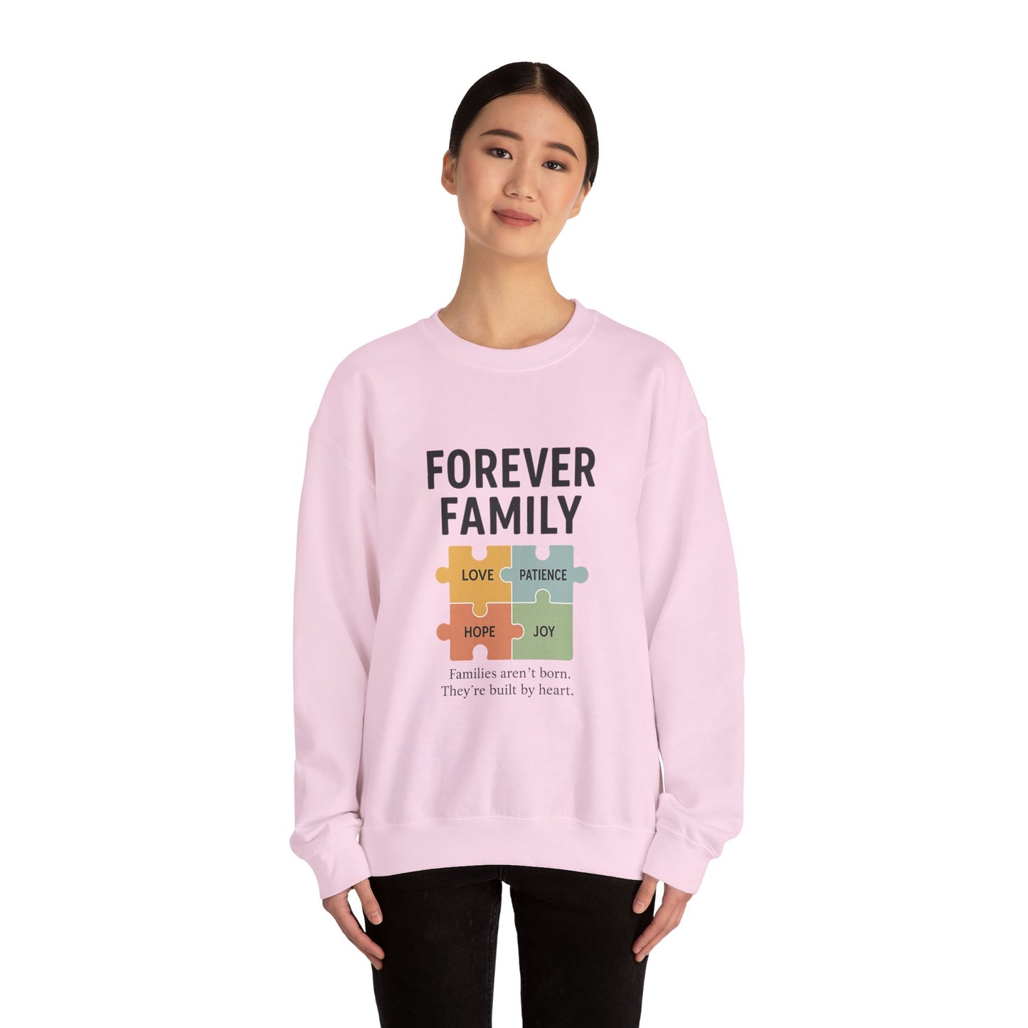 Family Love Crewneck Sweatshirt | Forever Family Puzzle Design