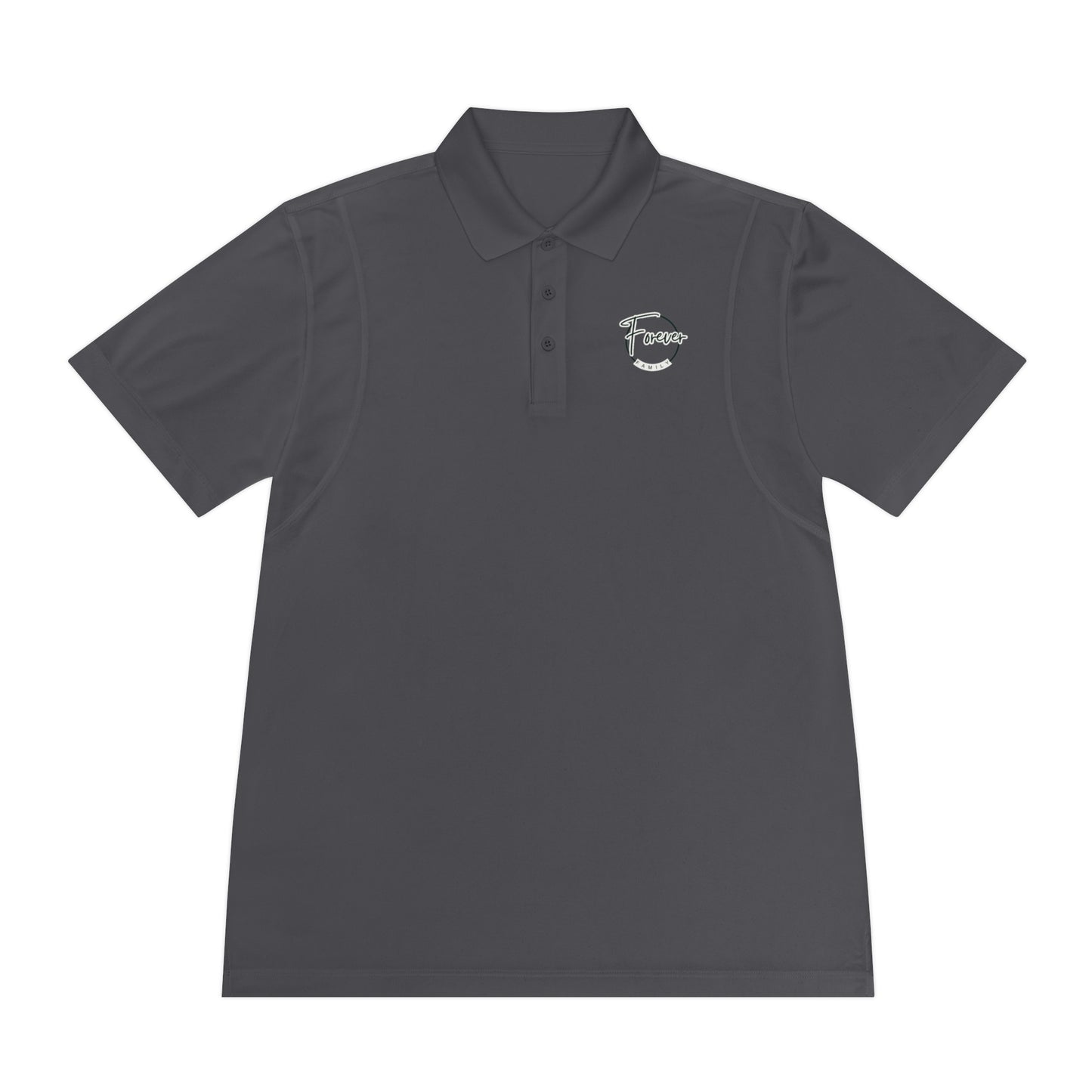 Men's White Sport Polo Shirt — Minimal 'Force' Logo Athletic Golf Polo