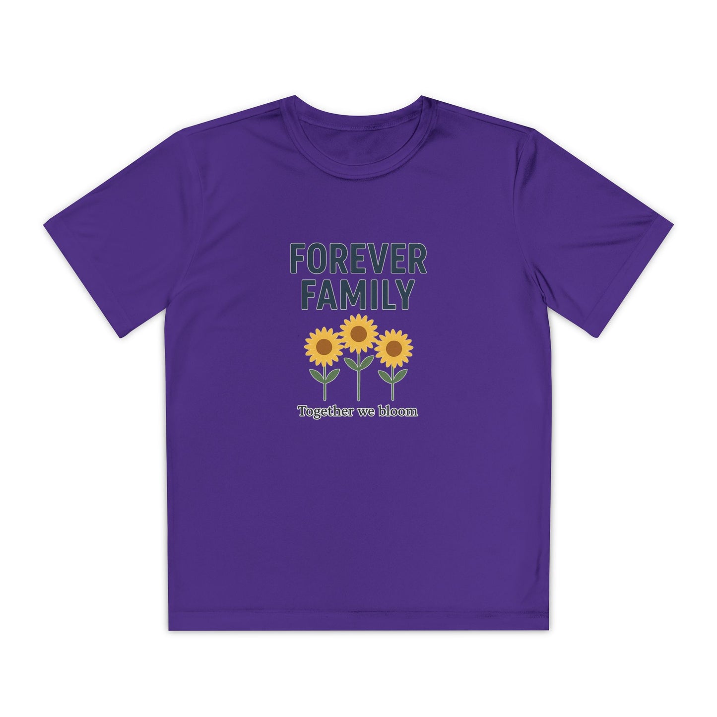 Forever Family Youth Tee — “Together We Bloom” Sunflower Kids T‑Shirt