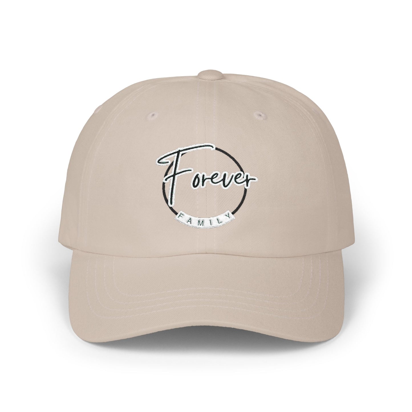 Embordered Cap - "Forever Family" Minimal Script Baseball Hat