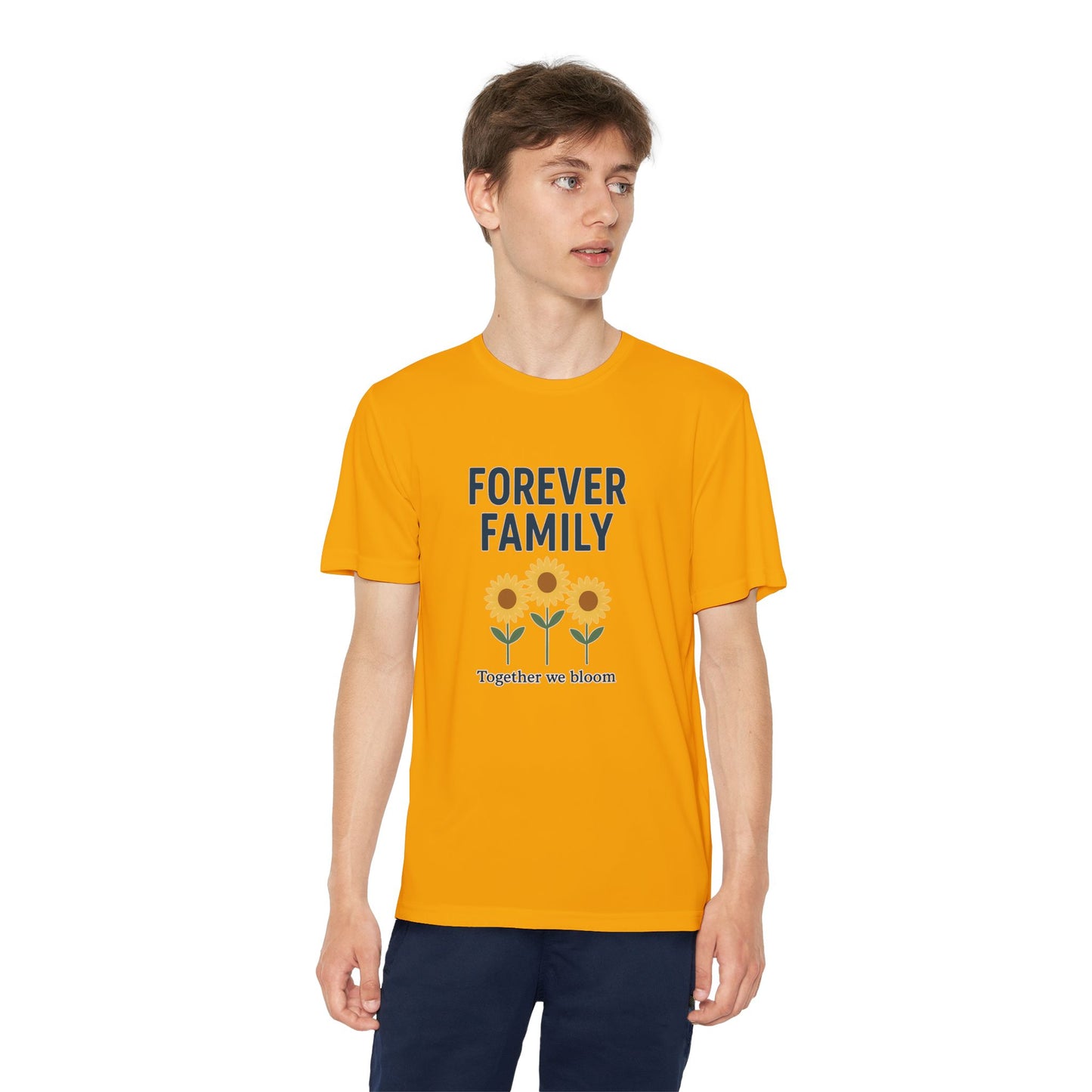 Forever Family Youth Tee — “Together We Bloom” Sunflower Kids T‑Shirt