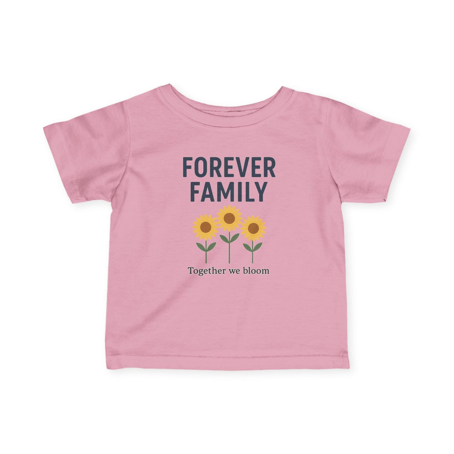 Infant Tee — "Forever Family" Sunflower Baby Shirt